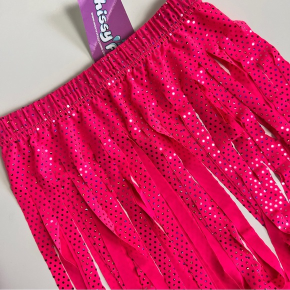 NWT HissyFit Hot Pink Sequin Fringe Twirl Overlay Skirt - Picture 2 of 10